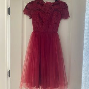 Red lace dress